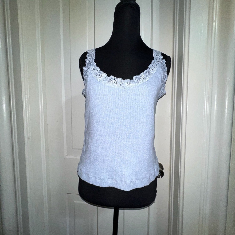Women's‎ XL GAP Light Gray Lace Trim Camisole, top, tank top, shirt top summer
